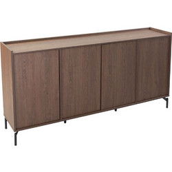 Μπουφές Tobac 05-0848 200x39x95cm Dark Walnut-Black Μελαμίνη