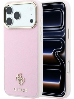 Guess Saffiano Small 4G & Classic Logo Magsafe θήκη Pink (iPhone 18 Pro / 17 Pro)