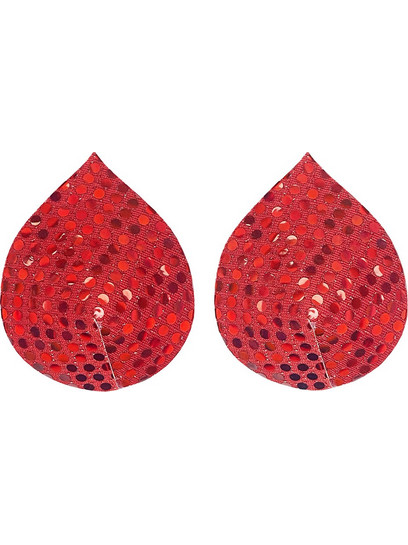 Red Sequin Water Droplets Reusable Nipple Covers