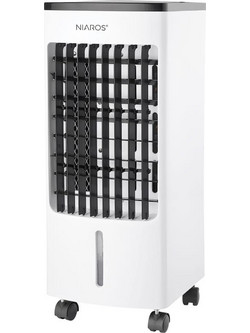 Επιδαπέδιος Ανεμιστήρας Niaros Tatasu Air Cooler 80W με Ψύκτες 4lt & Τηλεχειριστήριο Λευκό
