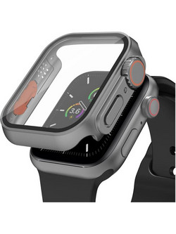 Θήκη PC με Tempered Glass Ahastyle WG115 Apple Watch 7/ 8/ 9 45mm Upgrade σε Ultra Γκρι
