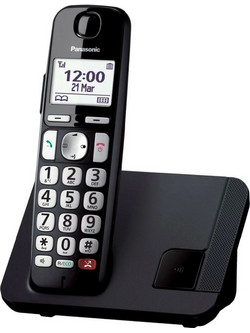 Panasonic KX-TGE250 Ασύρματο Τηλέφωνο με Ανοιχτή Ακρόαση Μαύρο