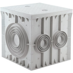 Βιομηχανικό πλαστικό φρεάτιο 400x400x400 mm γκρι IP54 IK10 - 147-31902