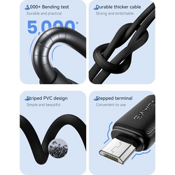USAMS καλώδιο micro USB σε USB US-SJ690, 2A, 480Mbps, 1m, λευκό