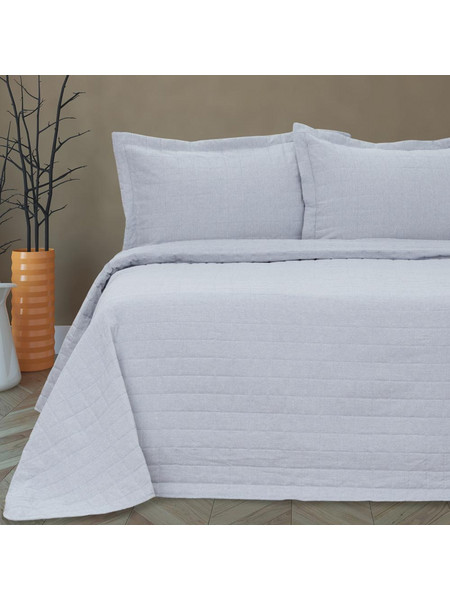 Κουβερλί υπέρδιπλο 220Χ240 microfiber Borea Λινό (2 χρώματα) Γκρι