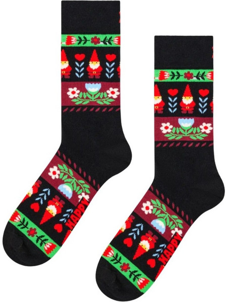 Happy Socks Christmas Stripe Ανδρικές Κάλτσες Μαύρες