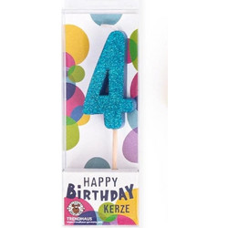 TREND HAUS Κερί Γενεθλίων Trend 957658 Glitter Mini No 4 8,8cm