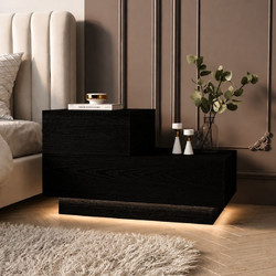 Κομοδίνο Kayra - Black Wood 382Nrc1819 (70x35x38,3)