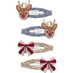 Κλιπ Μαλλιών σετ 4 τμχ. Rudolph and bow Mimi & Lula