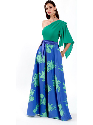 Cecilia-Personal Maxi Φόρεμα Floral Μπλε