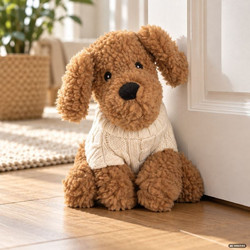 DOOR STOPPER ΣΚΥΛΑΚΙ POODLE ΚΑΦΕ