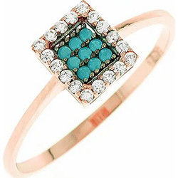 Million Diamonds Γυναικείο Δαχτυλίδι από Ροζ Χρυσό 14K με Ζιργκόν RZ5649