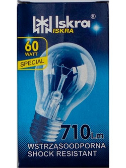 Iskra Λάμπα Κοινή Ε27/60W Διάφανη