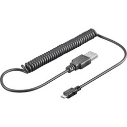 AMF Καλώδιο micro-USB Spiral sync & καλ. φόρτισης 1m,black,για κινητ
