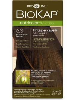 Biosline BioKap Nutricolor 6.3 Dark Golden Blond Μόνιμη Βαφή Μαλλιών Χωρίς Αμμωνία 140ml