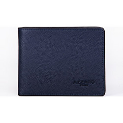 AZZARO Ανδρικό πορτοφόλι δερμάτινο μπλέ AZE05AF - 22998-7-03