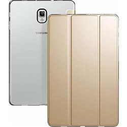 Δερμάτινη Θήκη Tri-fold με πίσω κάλυμμα σιλικόνης / Slim Book Case for Huawei MediaPad M5 8 Gold (oem)