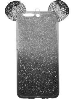 Back Cover Σιλικόνης Glitter Ears As Mickey Μαύρη P10 Plus