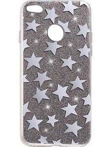 Θήκη OEM Fashion Glitter Stars για Huawei P8/P9 Lite (2017) Back Cover Black