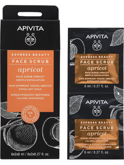 Apivita Express Beauty Gel Ήπιας Απολέπισης με Βερύκοκο Scrub Προσώπου 2x8ml