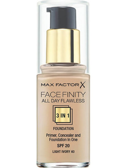 Max Factor Facefinity All Day Flawless 3 In 1 40 Light Ivory Liquid Foundation SPF20 30ml