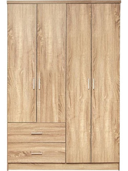 HomeMarkt Τετράφυλλη Ντουλάπα Ρούχων Sonoma 120x42.5x180.5cm HM339.02