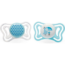 Chicco PhysioForma Light Ανατομικές Ορθοδοντικές Πιπίλες Σιλικόνης Νυκτός 2-6m Πουλάκι Πουά Μπλε 2τμχ