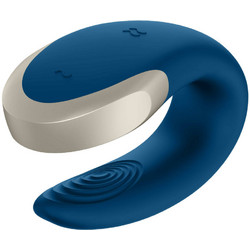 Satisfyer Double Love Κλειτοριδικός Δονητής για Ζευγάρια με App Control 8.6cm Μπλε