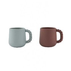 OYOY Mellow Σετ Ποτηράκια Σιλικόνης Light Blue/Brown