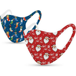 Tili Kids Face Mask Christmas Blue & Red 2τμχ