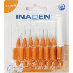 Inaden Μεσοδόντια Βουρτσάκια 0.45mm Πορτοκαλί 8τμχ