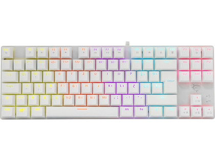 White Shark GK-2106 Μηχανικό Gaming Πληκτρολόγιο TenKeyLess με Custom Blue Διακόπτες RGB White