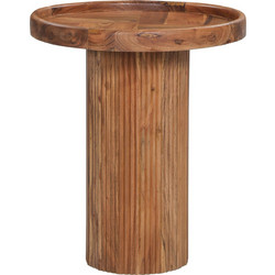 HomeMarkt Rajjeh Βοηθητικό Τραπεζάκι Στρογγυλό Ξύλινο HM9692