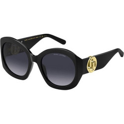 Marc Jacobs MARC722S 8079O Γυναικεία Γυαλιά Ηλίου Στρογγυλά Κοκάλινα Μαύρα με Μαύρο Polarized Φακό