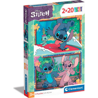 Παιδικό Puzzle Clementoni Super Color Disney Lilo & Stitch 2x20 Κομμάτια