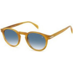 David Beckham DB1036S C9B8 Ανδρικά Γυαλιά Ηλίου Στρογγυλά Κοκάλινα Καφέ με Μπλε Degradee Φακό