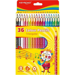 Keyroad Triangular Ξυλομπογιές Σετ 36τμχ