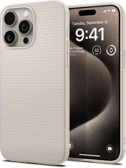 Spigen Liquid Air Back Cover Natural Titanium (iPhone 15 Pro Max)