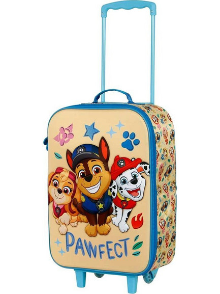Karactermania The Paw Patrol 06800 Παιδική Βαλίτσα Καμπίνας 46x33x17cm με 2 Ρόδες Μπεζ