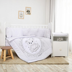 Lorelli Trend Plus Little Bear Σετ Κούνιας Grey 8τμχ
