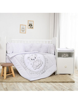 Lorelli Trend Plus Little Bear Σετ Κούνιας Grey 8τμχ