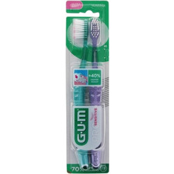Gum Pro Sensitive 510 Ultra Soft Οδοντόβουρτσες 2τμχ Γαλάζια Μωβ