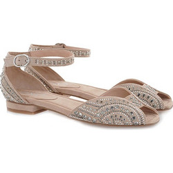 Exe LOLA-399 Γυναικεία Σανδάλια Suede με Στρας Εκρού S17003991585