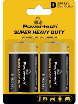 Powertech Zinc Carbon Super Heavy Duty R20 2τμχ