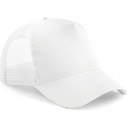 Beechfield Καπέλο Jockey με Δίχτυ Snapback Υφασμάτινο Λευκό B640