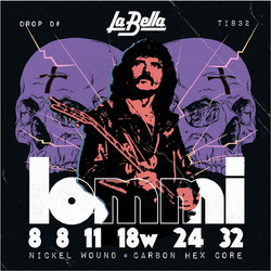 La Bella TI832 Tony Iommi Signature Σετ 6 Χορδές Ηλεκτρικής Κιθάρας Nickel Plated Steel 8" Light Tension