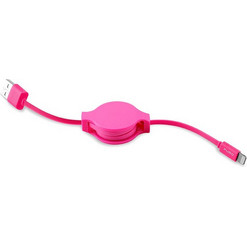 Puro Retractable USB-A to Lightning Cable 0.8m Pink CAPLTRTICON