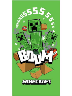 Borea Minecraft Παιδική Πετσέτα Θαλάσσης Microfiber Πράσινη 70x140cm 034611110120