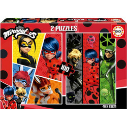 Παιδικό Puzzle Educa Miraculous Ladybug 2x100 Κομμάτια 19969