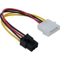 Detech 18051 Καλώδιο Τροφοδοσίας 4-Pin Molex to 6-Pin PCIe Female 0.15m Multicolor